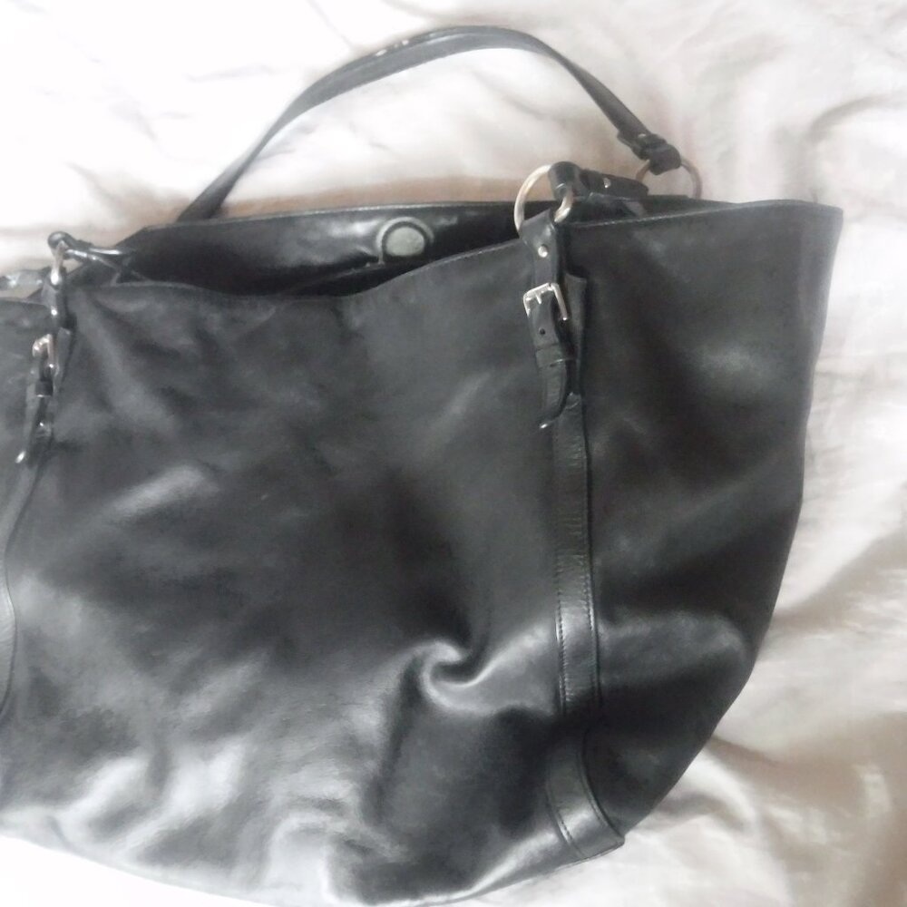 Womens Ralph Lauren Black Leather Womes Purse Lauren MCMIXII Shoulder tote - Picture 2 of 14